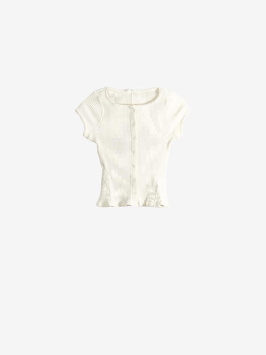 Tan knitwear, front view