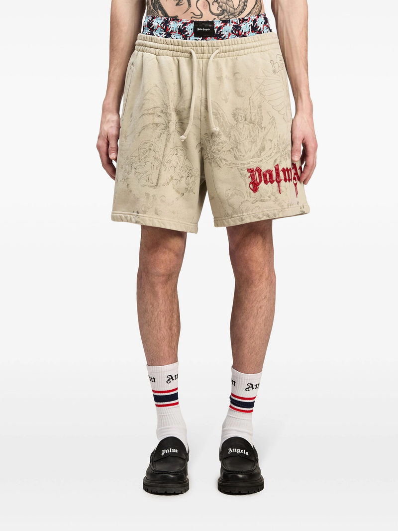 PALM ANGELS - Men Pencil All Over Sweatshorts