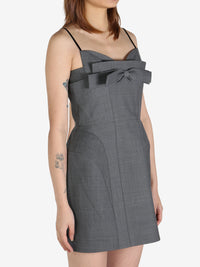 SHUSHU/TONG - Women Sling Dress with Double Bow Detail