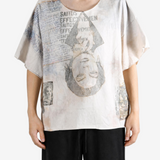 Tan t-shirt, full body view