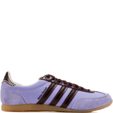 Purple sneakers, front view