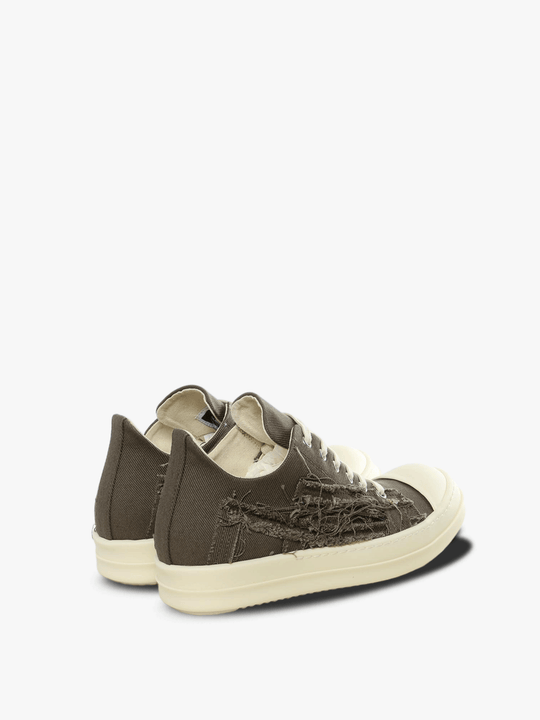 Brown sneakers, back view