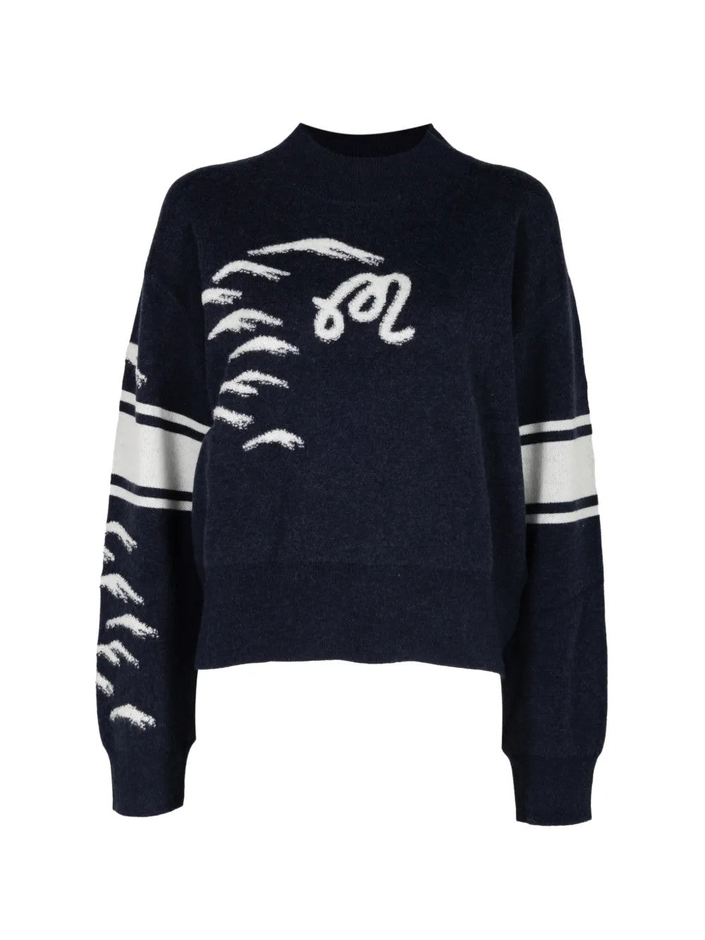 Navy hoodie, front view