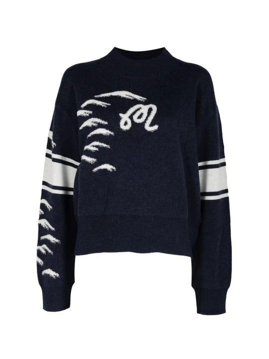 Navy hoodie, front view