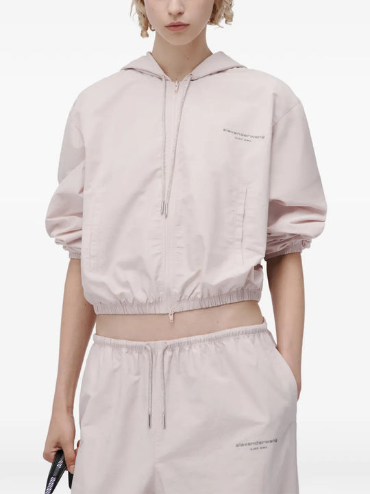 Pink jacket, full body view