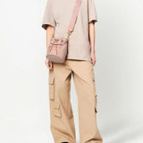 Pink accessories, full body view