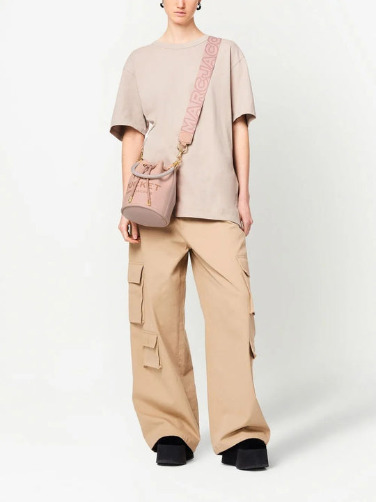 Pink accessories, full body view