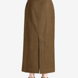 Brown skirt, full body view