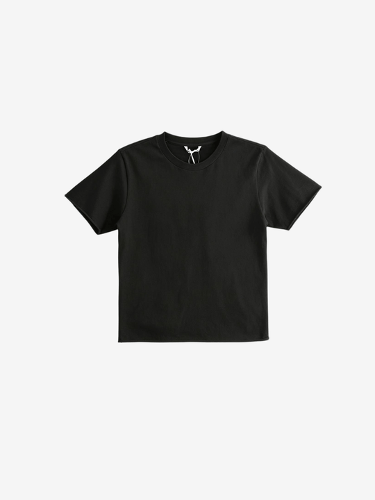 Black t-shirt, front view
