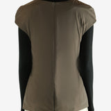 Brown dress worn by a person, showing  the dress's fit