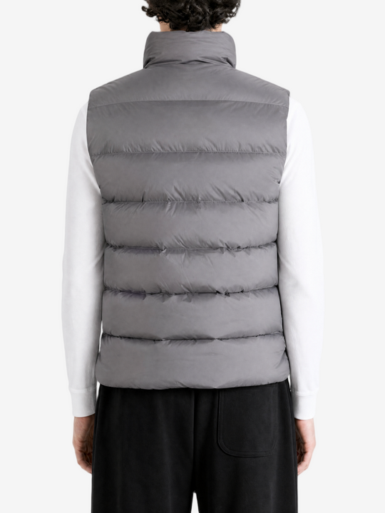 Grey jacket worn by a person, showing the jacket fit