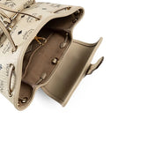 Close up of Tan bag, showing detail