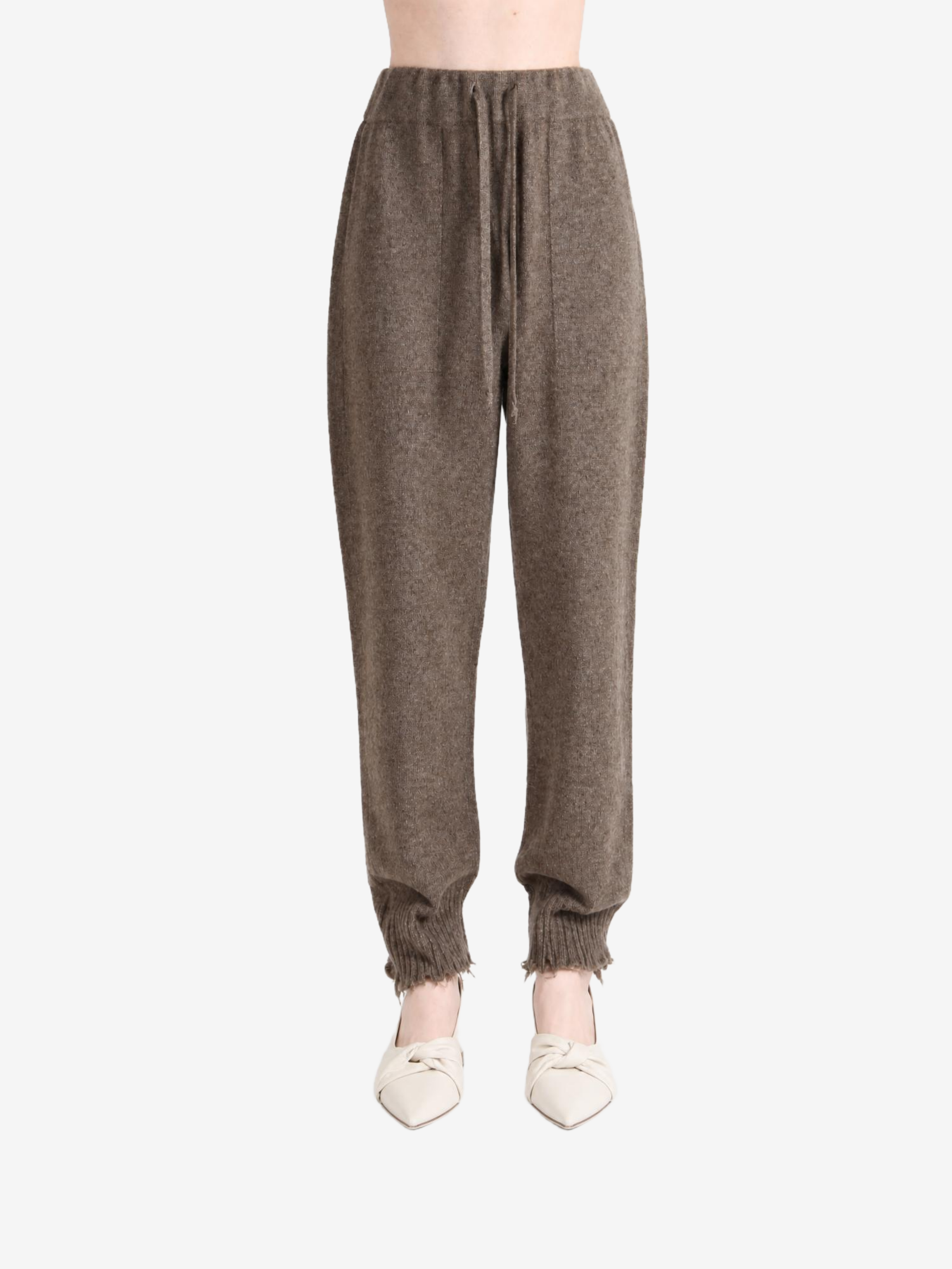 Brown pants, full body view