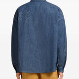 Blue shirts worn by a person, showing the shirts fit