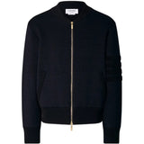 Navy jacket, front view