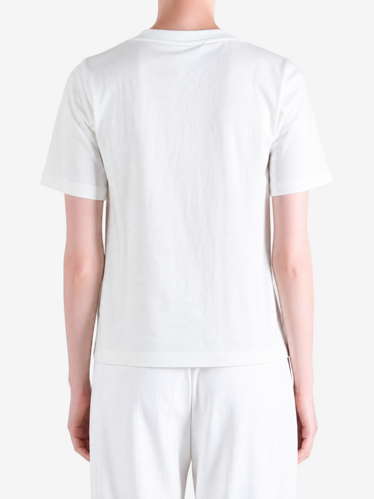 White t-shirt, full body view