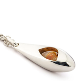 Grey necklace, side view