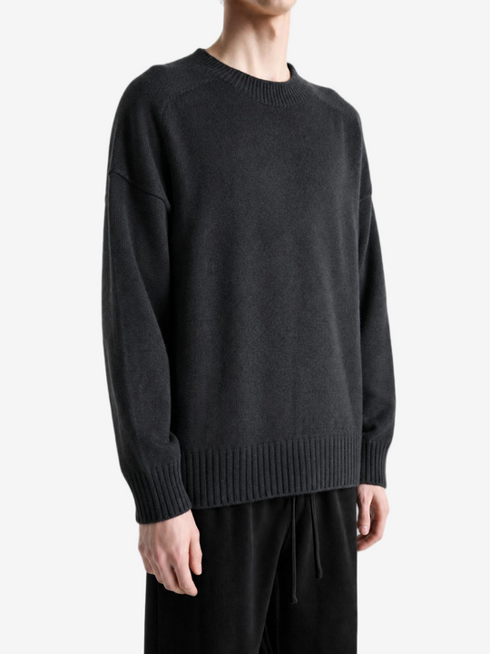 Black knitwear, full body view