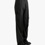 Black pants worn by a person, showing the straight fit