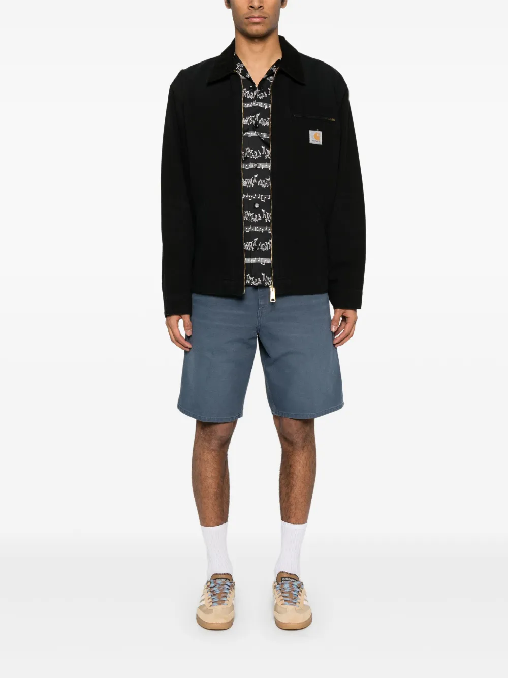 Black jacket worn by a person, showing the jacket's fit