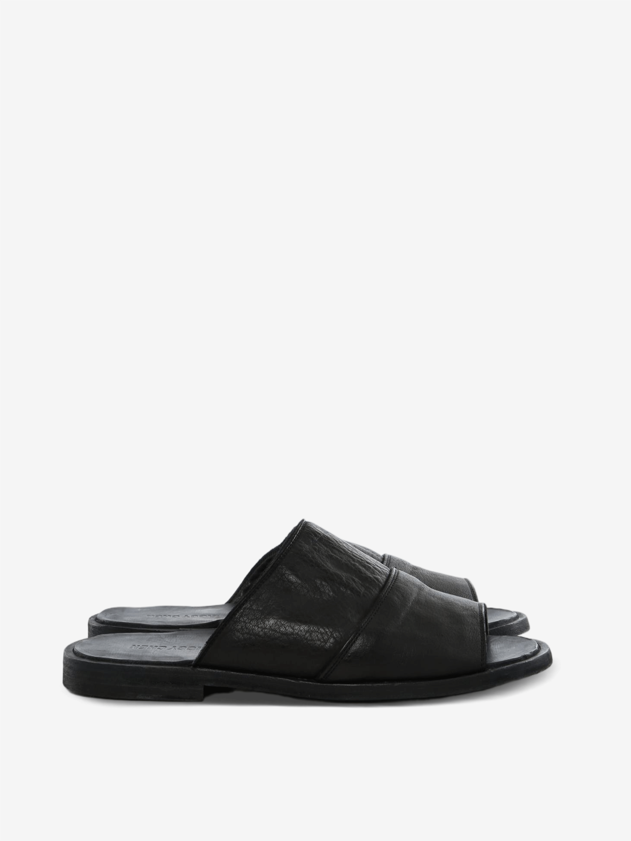Black sandals, side view