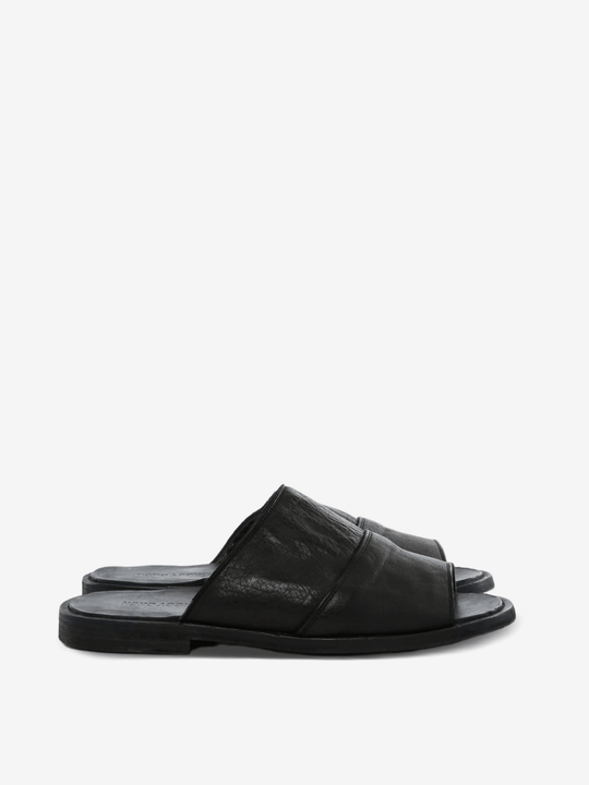 Black sandals, side view