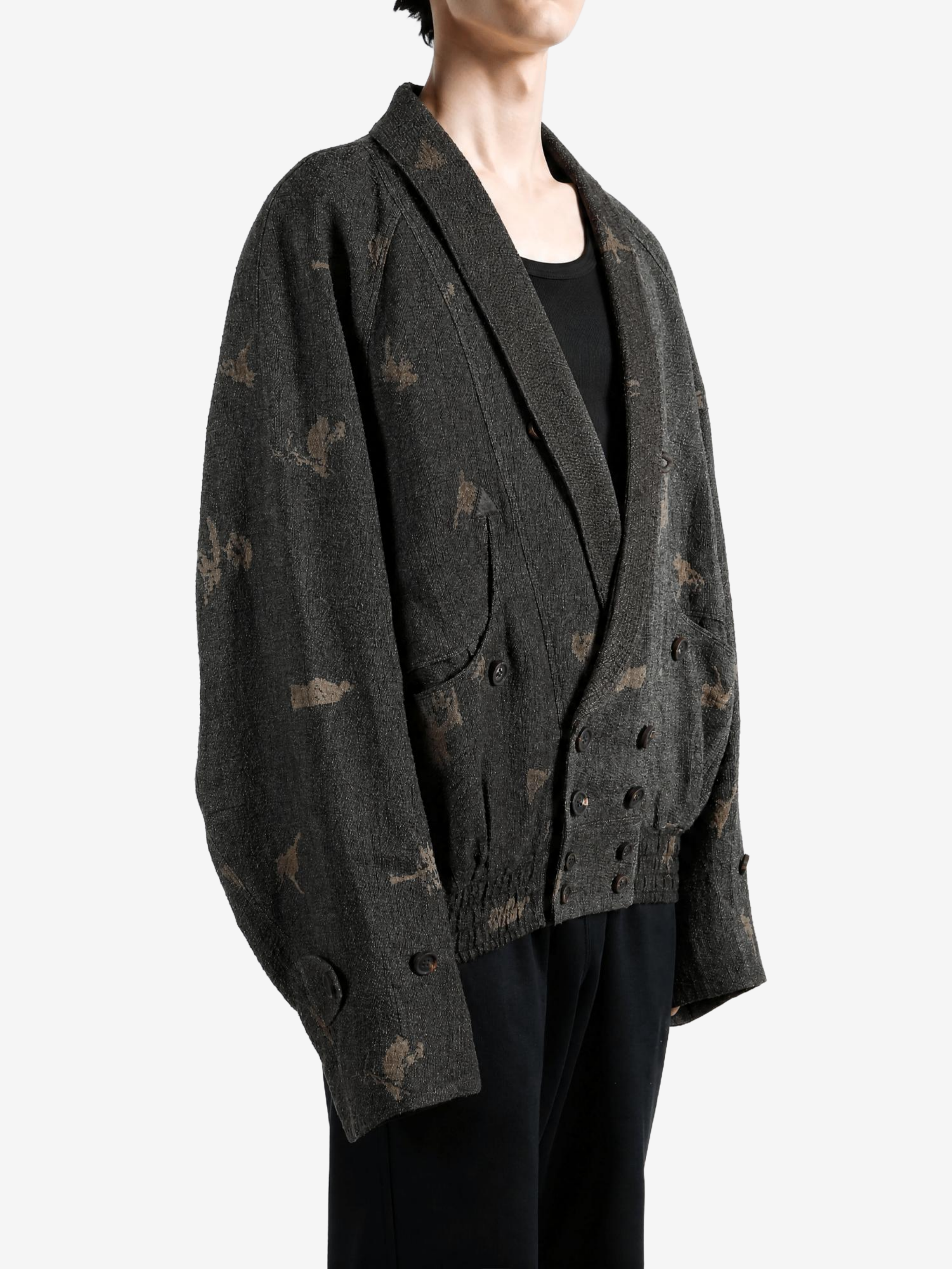 Grey jacket, full body view