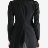 Black jacket worn by a person, showing the jacket's fit