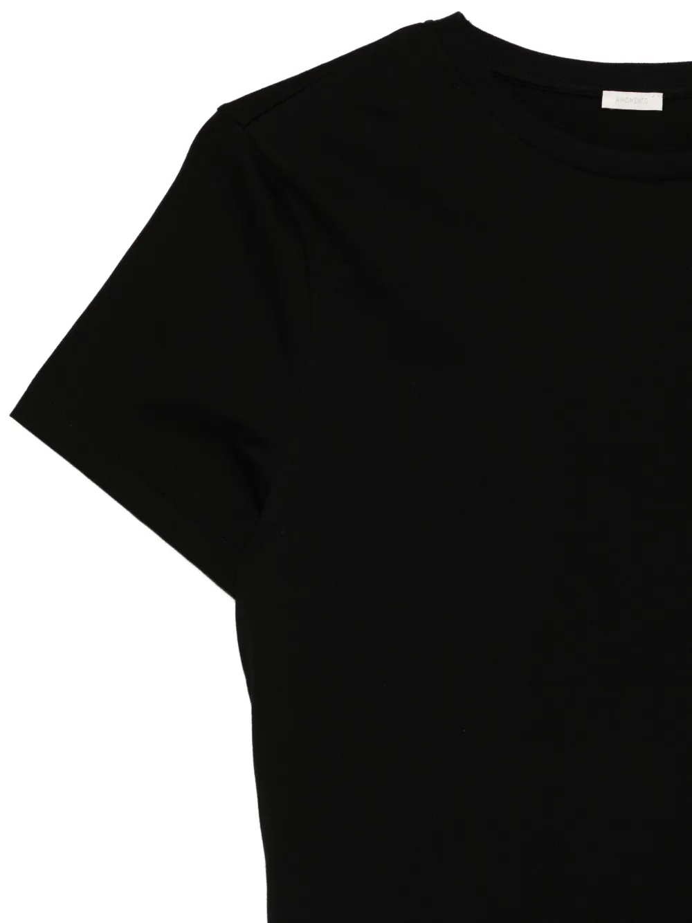 Close up of black jacket, showing the detail material of cotton