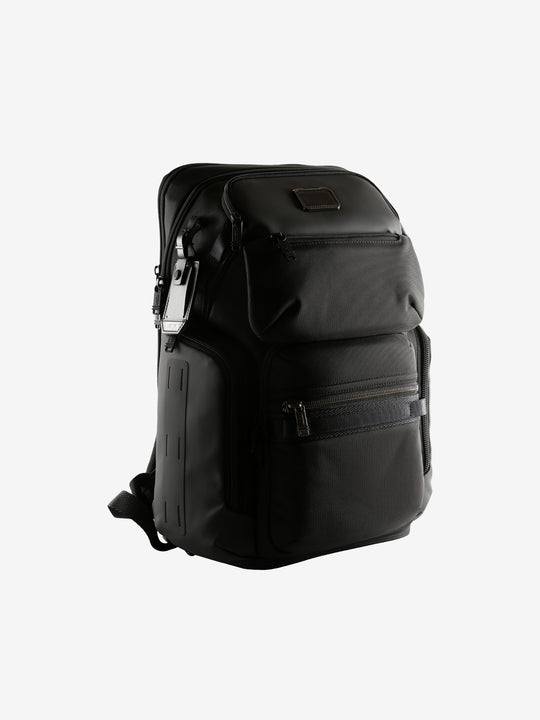 Black backpack, side view