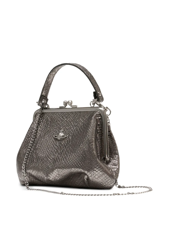 Tan bag, side view