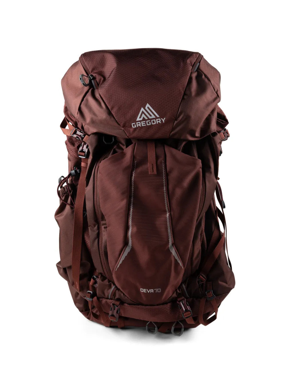 Burgundy bag, front view