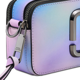 Close up of blue bag,showing texture of the leather fabric