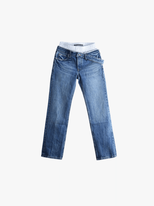 Blue jeans, front view
