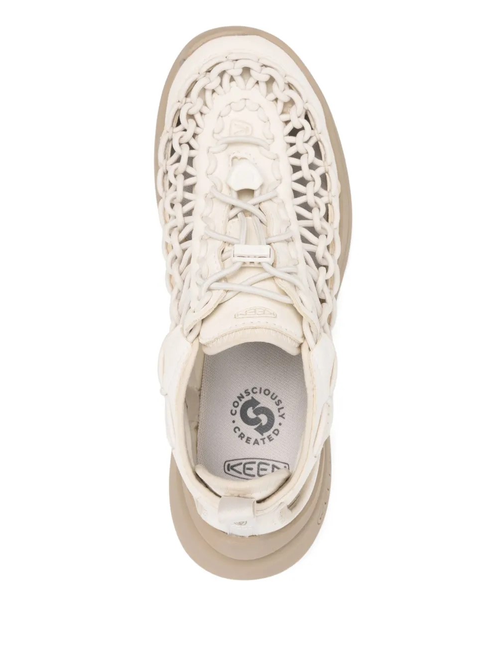 white sneakers,top view