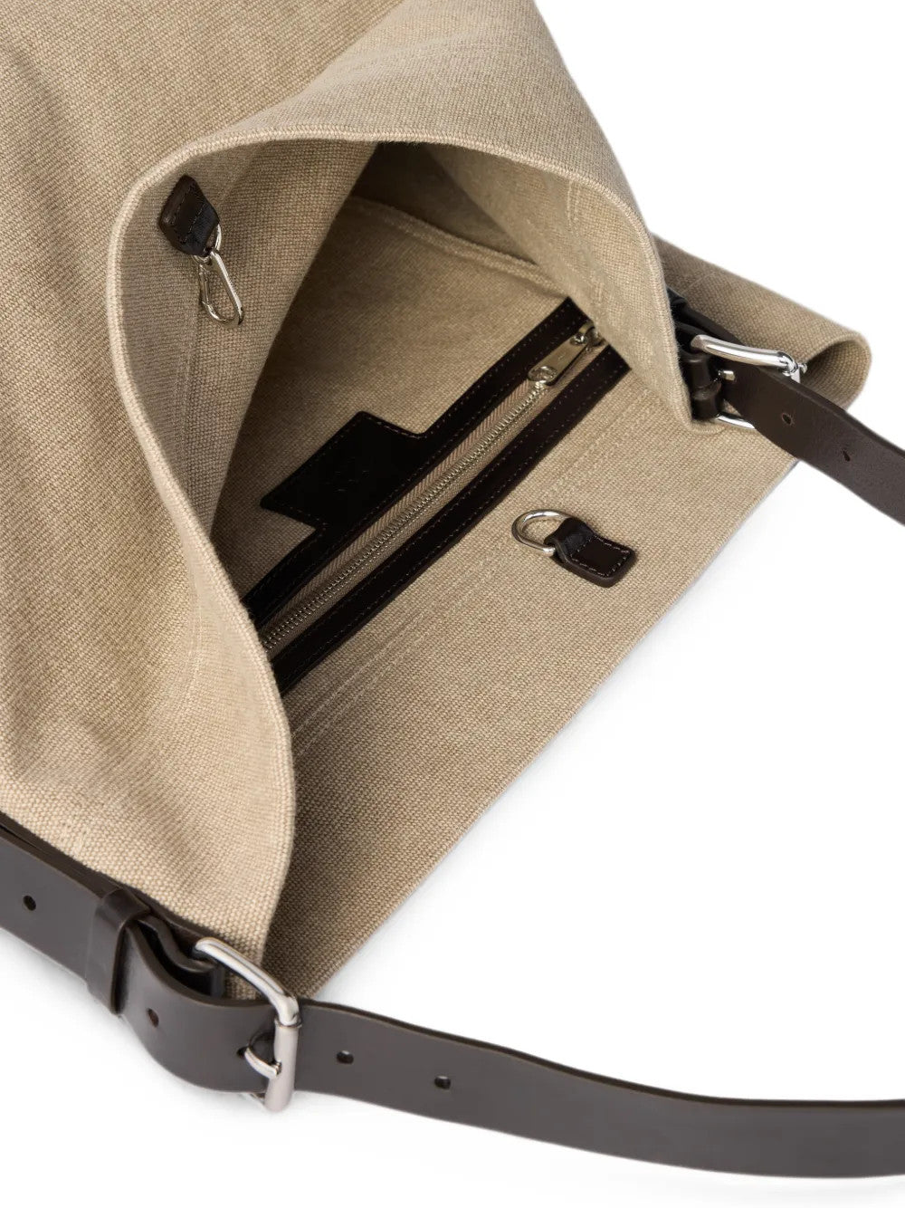 Tan bag, front view