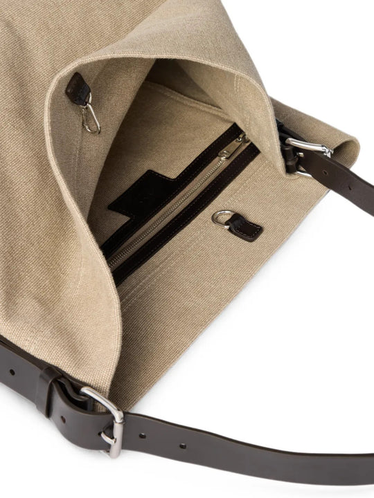 Tan bag, front view