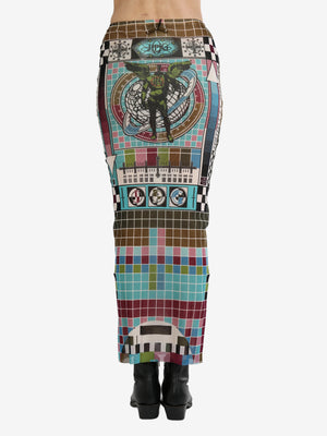 JEAN PAUL GAULTIER - Women Printed "Mire" Mesh Long Skirt