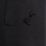 Close up of black sweater,showing texture of the cotton fabric
