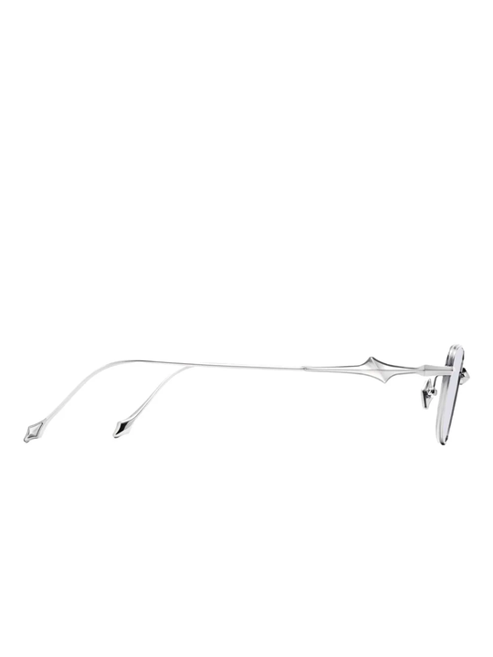 Silver eyeglasses,side view