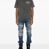 Grey T-shirt, full body view