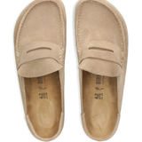 Tan sandals, top view