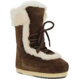 Brown boots, front view