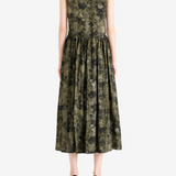Green dress, full body view
