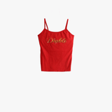 Red top, front view
