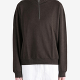 AURALEE - Women Super High Gauge Sweat Half Zip Pullover