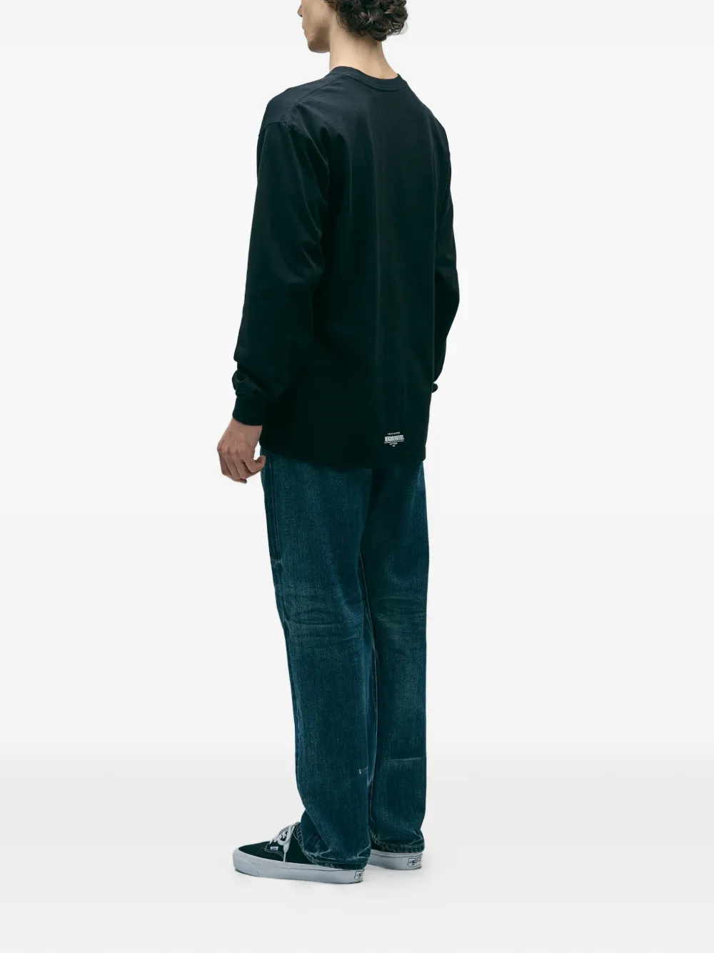 Blue pants, full body view