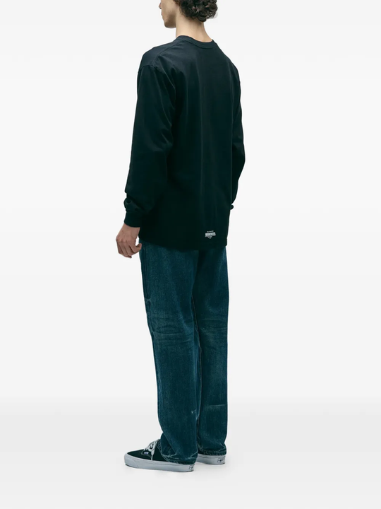 Blue pants, full body view