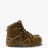 Tan boots, side view
