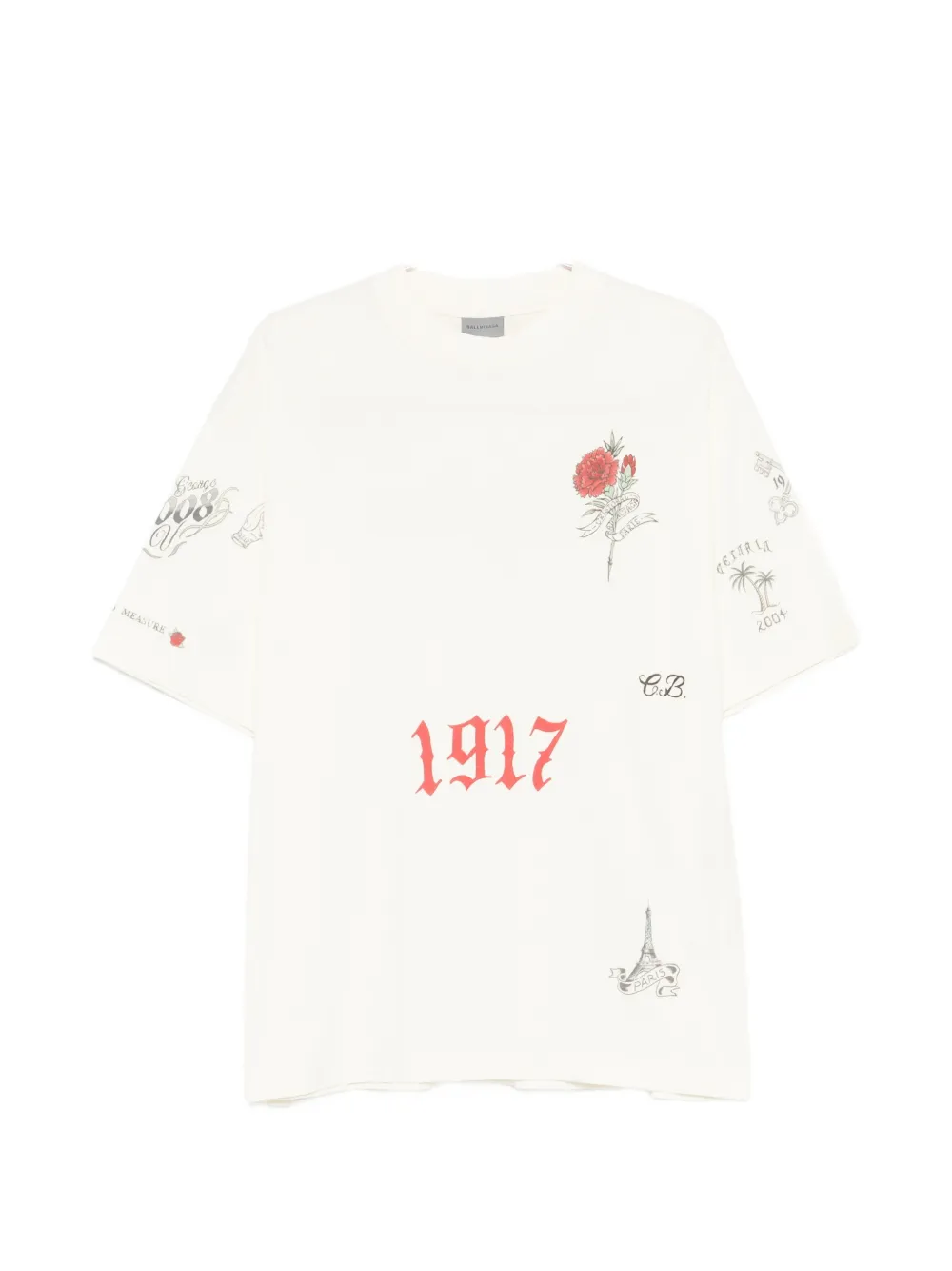 White t-shirt, front view